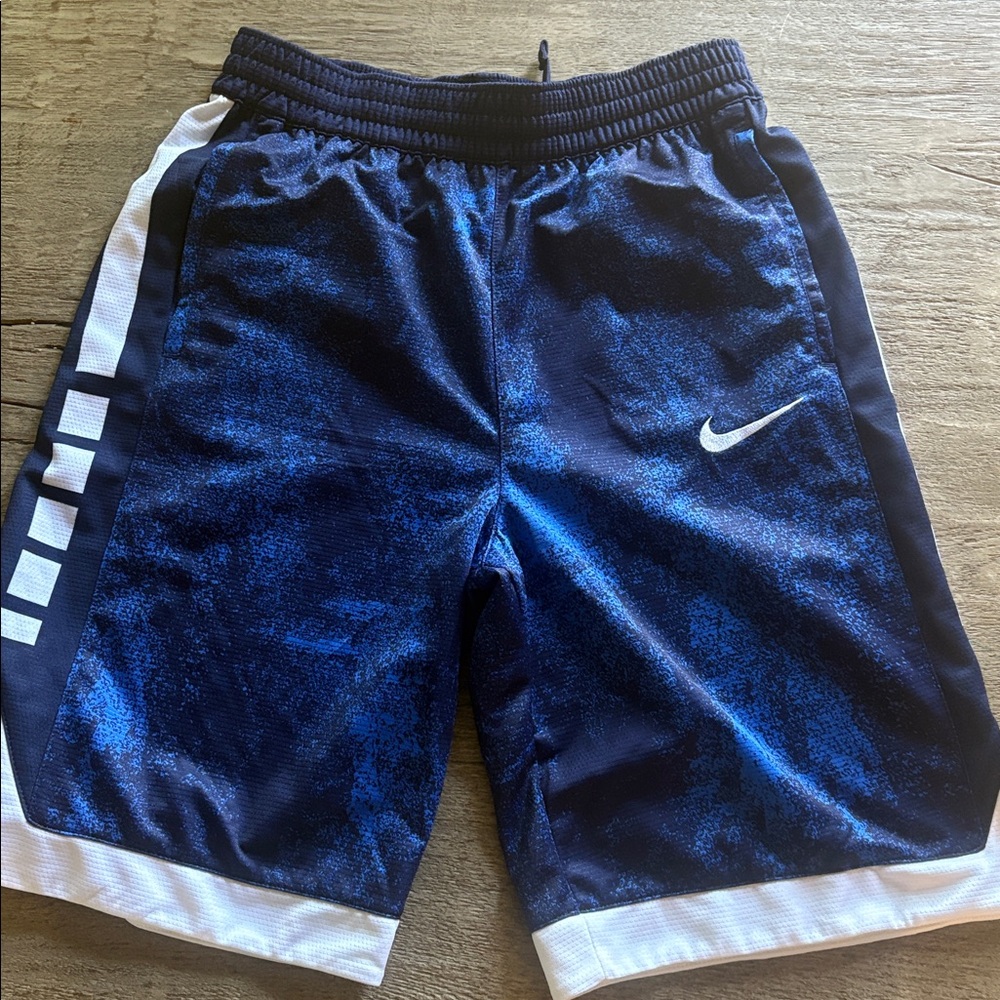 Nike Navy Blue Sports Shorts with White Accents